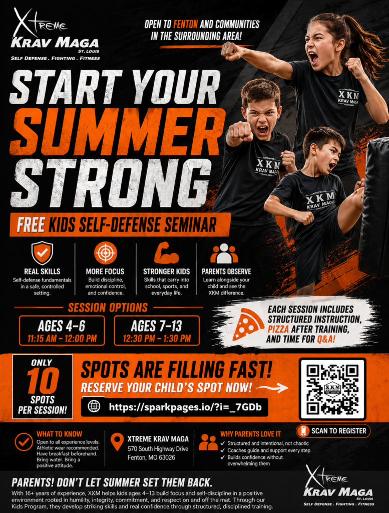 School Is Out For Summer Party Self Defense and Striking With Confidence Training Workshop. Free to the Community. Fenton Missouri.